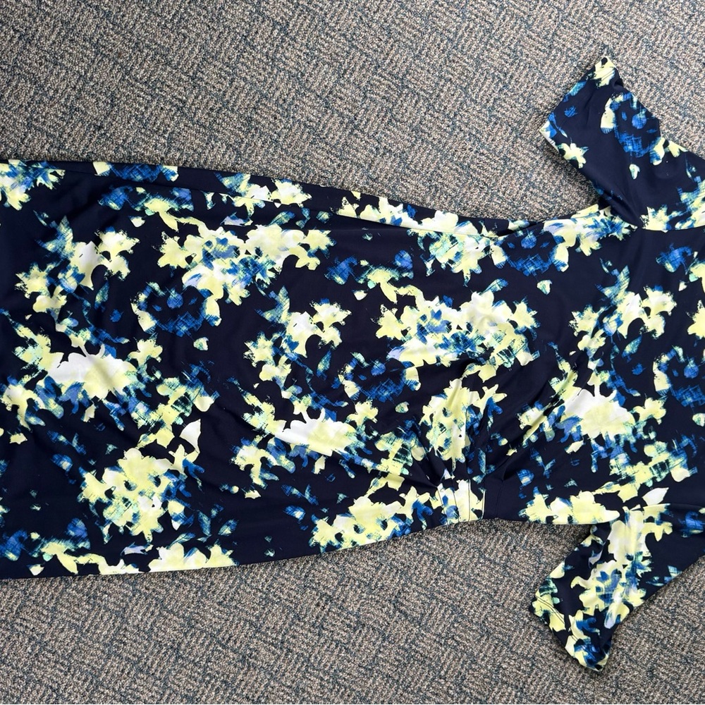 APT9 Floral Print Dress in Blue and Yellow